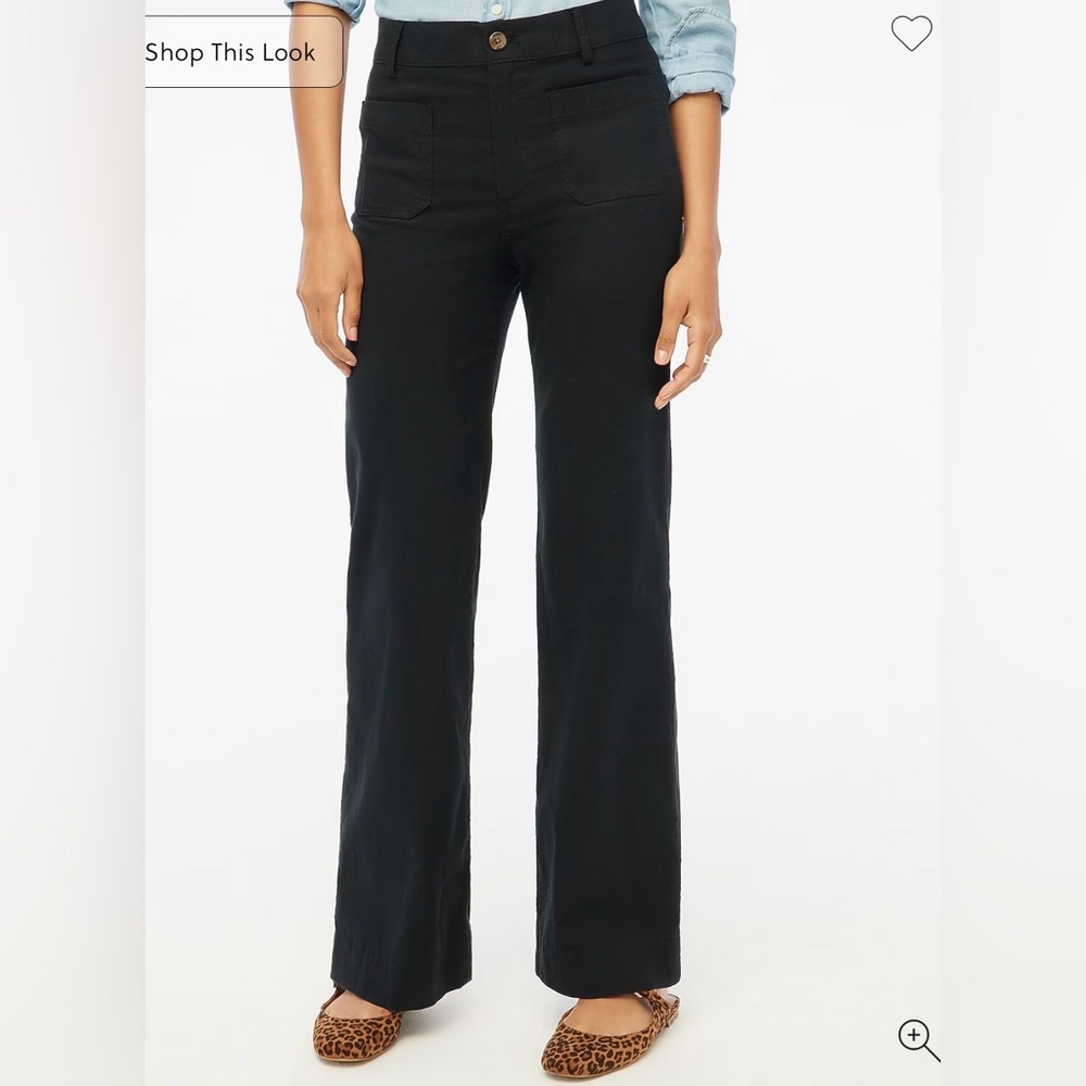 JCrew Lizzie Patch Pocket Wide Leg Pant Black